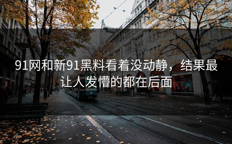 91网和新91黑料看着没动静，结果最让人发懵的都在后面