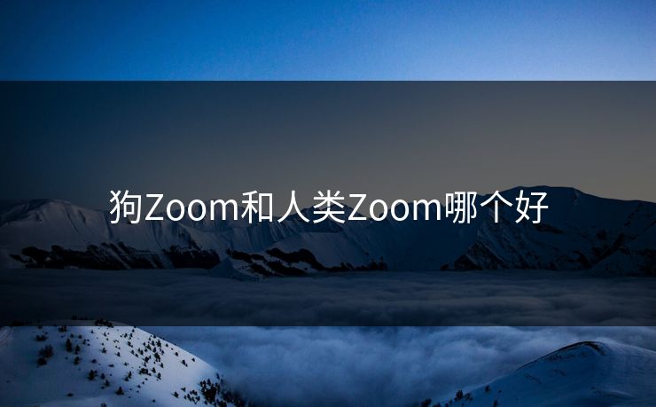 狗Zoom和人类Zoom哪个好